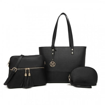 LG2023 - Miss Lulu Elegant 3-Piece Leather Look Tote Bag Set - Versatile & Chic for Every Occasion -