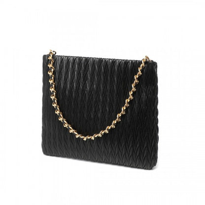 LG2338 - Miss Lulu Sophisticated Embossed PU Leather Commuter Shoulder Bag With Chain Strap - Camel