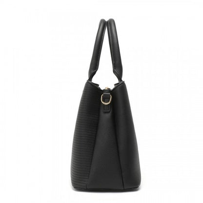 LT2352 - Miss Lulu Modern Elegance PU Leather Lady's Tote - Black And Brown