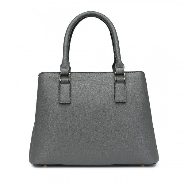 LT2352 - Miss Lulu Modern Elegance PU Leather Lady's Tote - Black And Brown