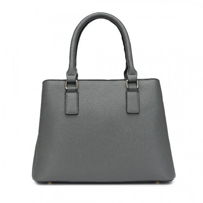 LT2352 - Miss Lulu Modern Elegance PU Leather Lady's Tote - Black And Brown