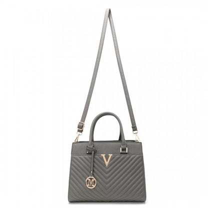 LT2357 - Miss Lulu Chic V-Quilted PU Leather Sophisticated Handbag