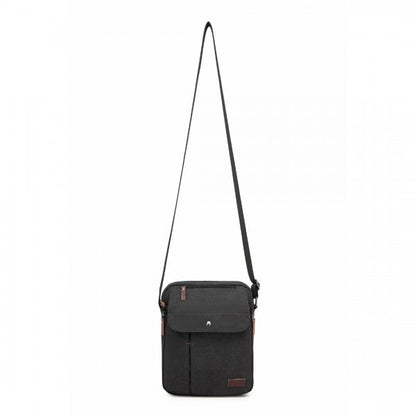 MSK2455 - Kono Canvas Crossbody Shoulder Bag – Multi-Pocket Messenger Bag with Adjustable Strap and Front Organizer Panel