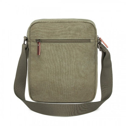 MSK2455 - Kono Canvas Crossbody Shoulder Bag – Multi-Pocket Messenger Bag with Adjustable Strap and Front Organizer Panel