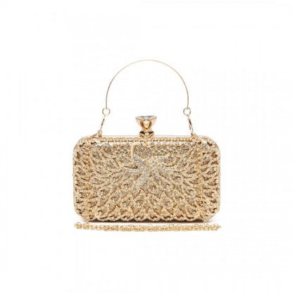 S2227 - Miss Lulu Sparkling Classical Women Clutch Purse Evening Bag - Gold