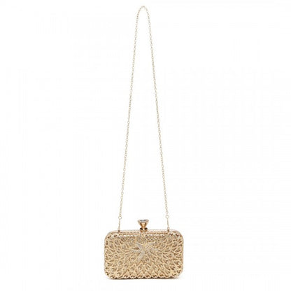 S2227 - Miss Lulu Sparkling Classical Women Clutch Purse Evening Bag - Gold