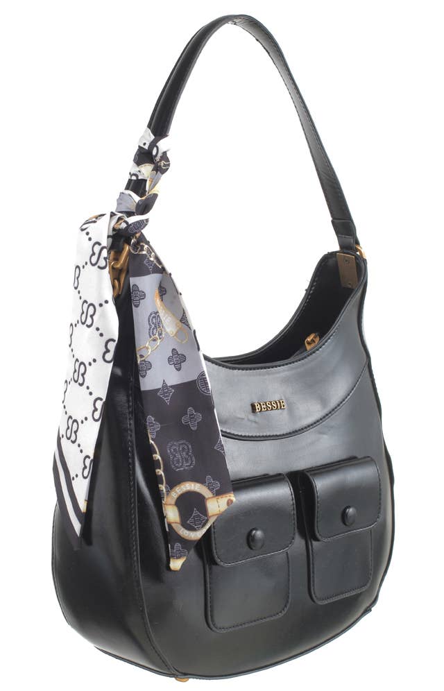 VINTAGE UTILITY HOBO BAG WITH SCARF