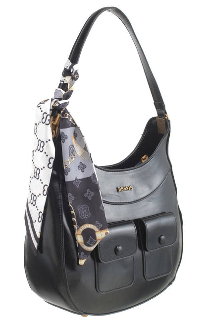 VINTAGE UTILITY HOBO BAG WITH SCARF