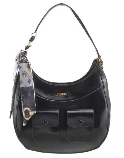 VINTAGE UTILITY HOBO BAG WITH SCARF